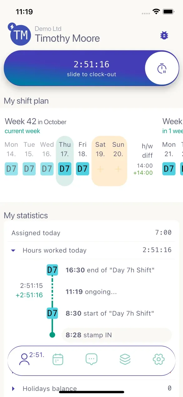 Screenshot of home